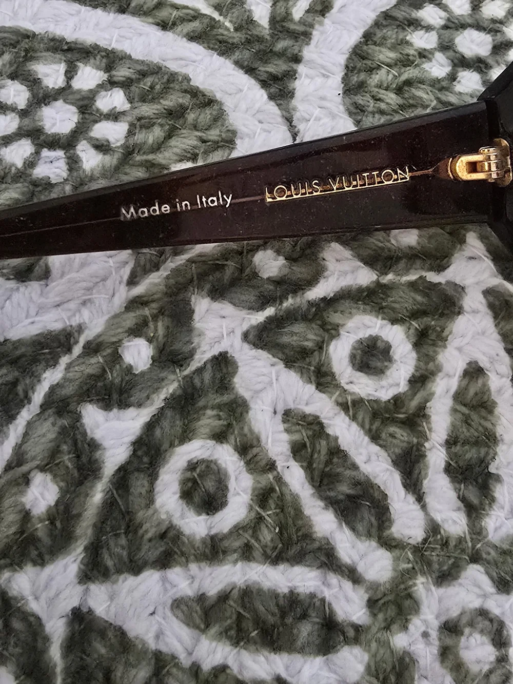 Louis Vuitton Vintage Wide Sunglasses With Glitter Detail